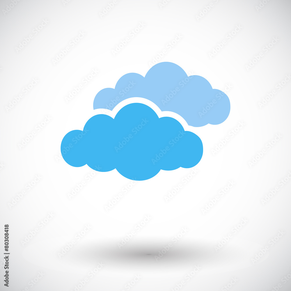 Overcast single flat icon. Overcast single flat icon.