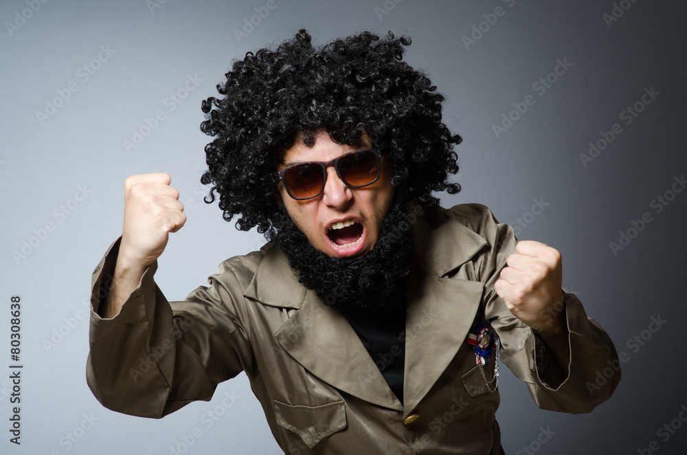 Funny soldier in military concept Funny soldier in military concept