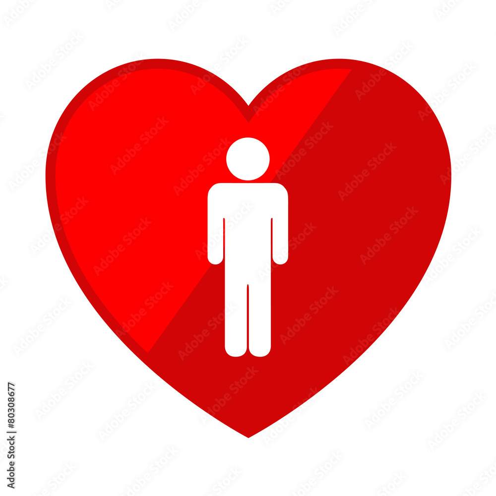 Icono corazon con simbolo hombre Icono corazon con simbolo hombre