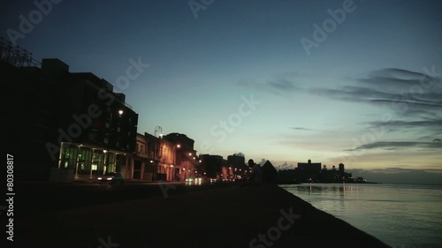 Anochecer en el Malecon de La Habana Cuba