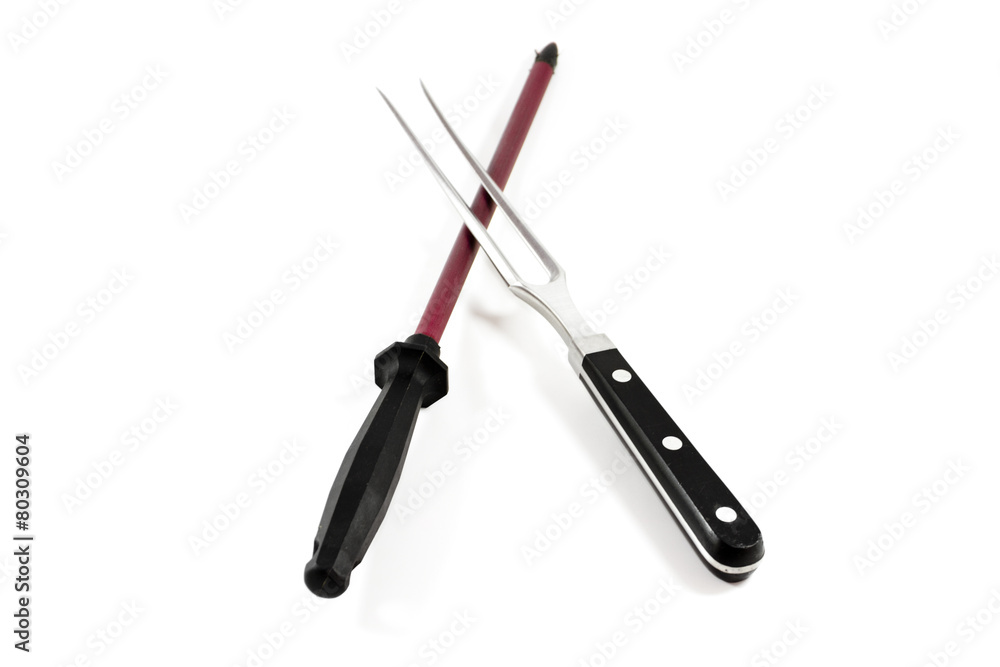 Fleischgabel mit Wetzstahl Fleischgabel mit Wetzstahl