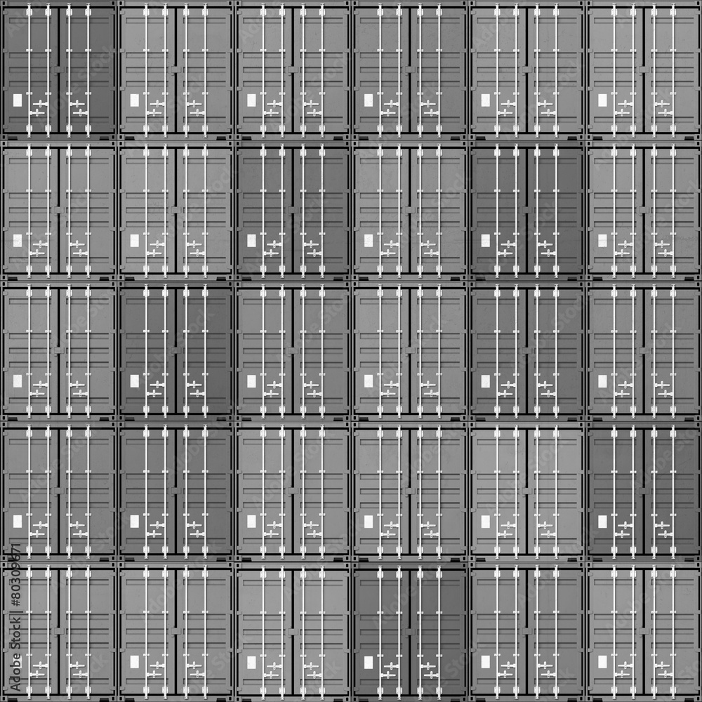 Seamless texture of stacked gray cargo containers Seamless texture of stacked gray cargo containers