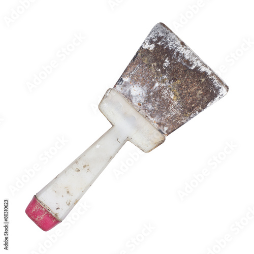 old dirty and rusty spatula isolated