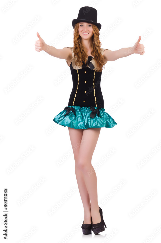 Female model isolated on the white background Female model isolated on the white background