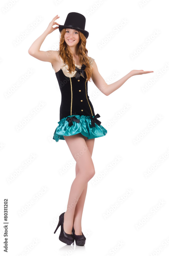 Female model isolated on the white background Female model isolated on the white background