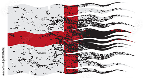 Wavy England Flag Grunged