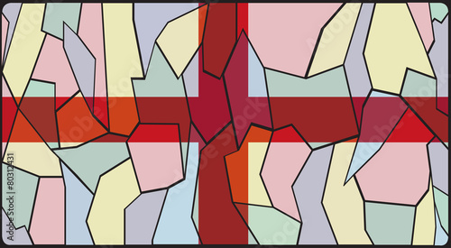 England Flag Stained Glass Window