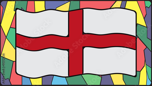 England Flag On Stained Glass
