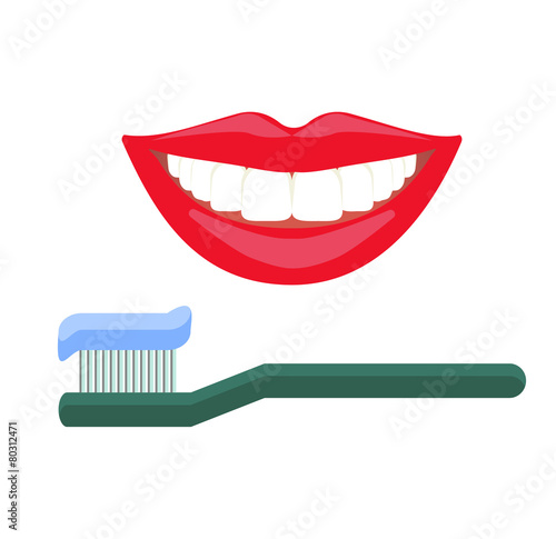 Teeth daily hygiene routine, oral care, dental cleaning