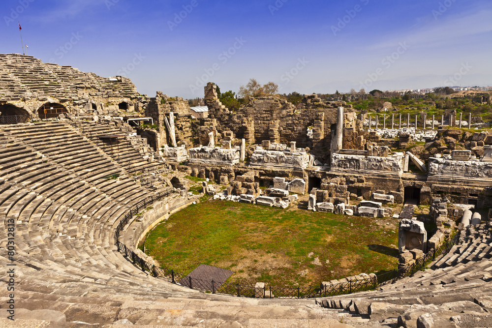 2nd Century AD Roman theater in Side, Turkey.
