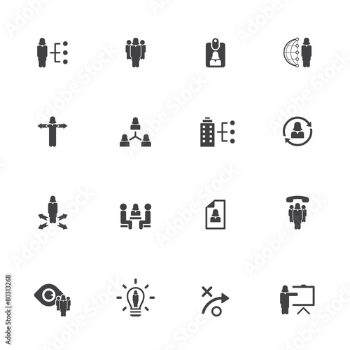Human resource management icon set -  female icon set
