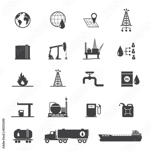 Oil and petrol icon set