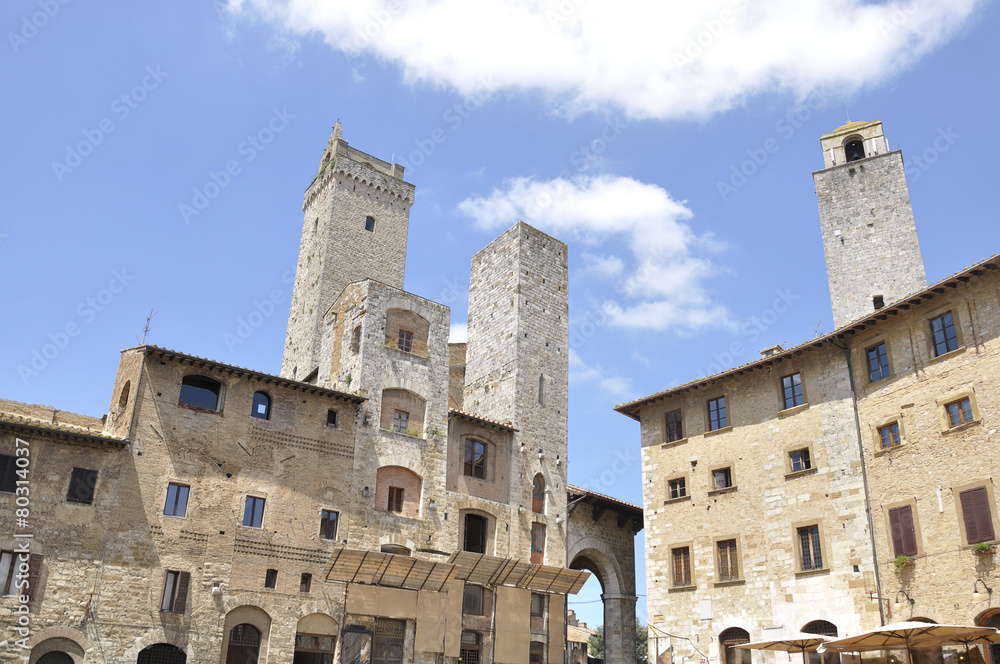 Main square of San Gimignano, Italy