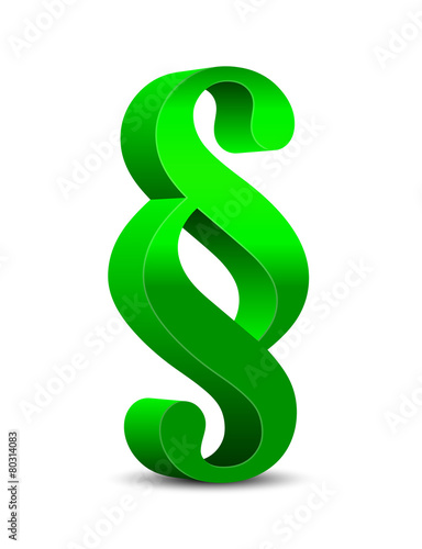 Paragraph Symbol 3D grün