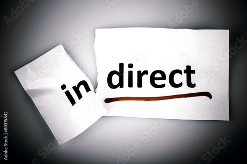 The word indirect changed to direct on torn paper