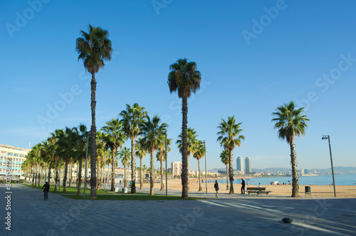 Photography promenade leading to the world biggest city beach