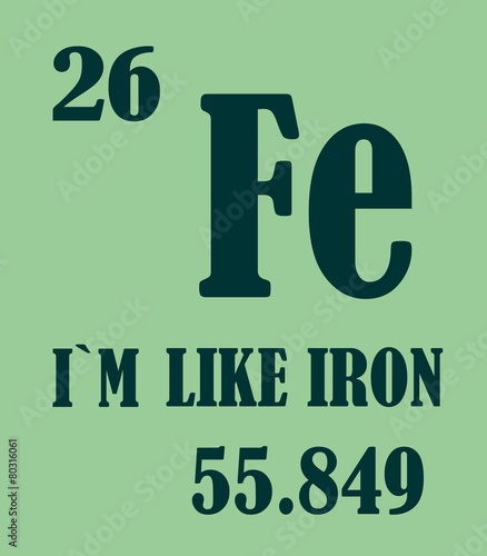 i am like iron text on iron chemistry element card