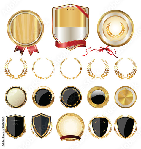 Golden shields, laurels and medals collection