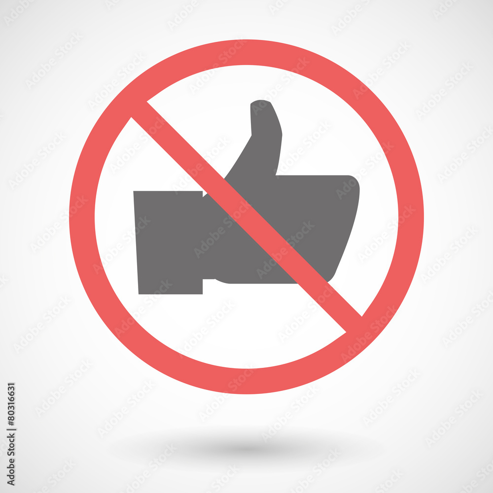 Forbidden signal with a thumb hand Forbidden signal with a thumb hand