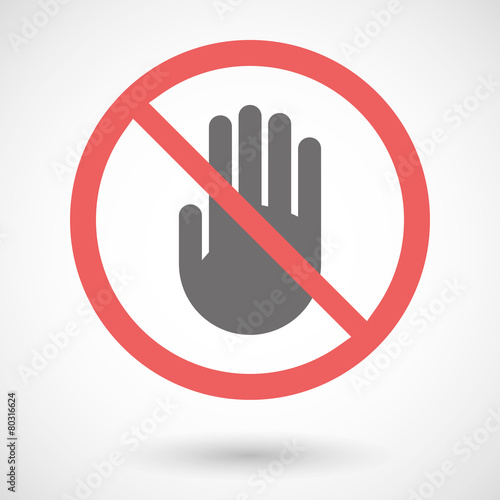 Forbidden signal with a hand