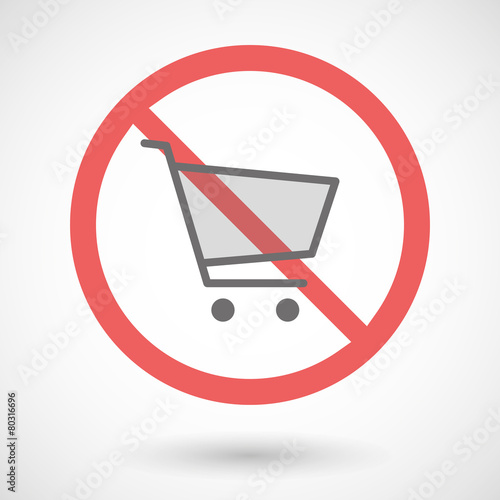 Forbidden signal with a shopping cart