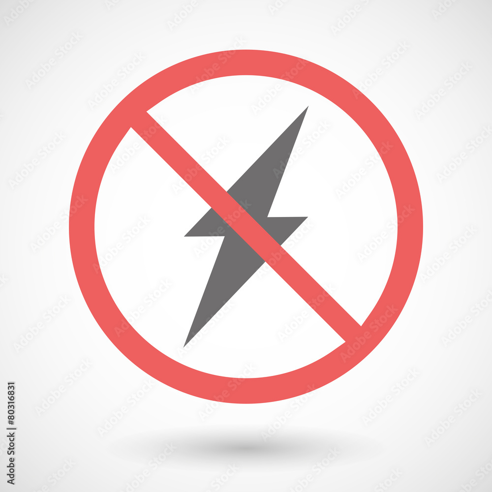 Forbidden signal with a lightning Forbidden signal with a lightning
