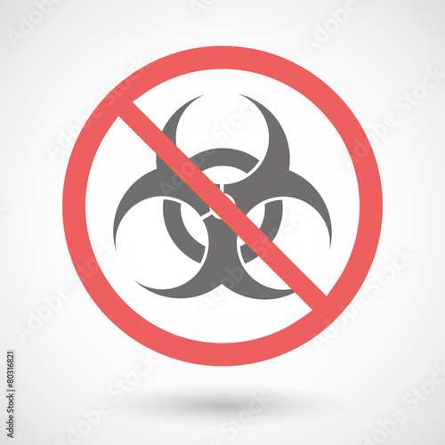 Forbidden signal with a biohazard sign