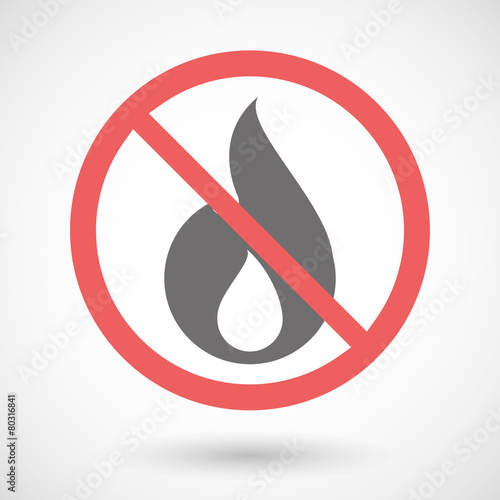 Forbidden signal with a flame