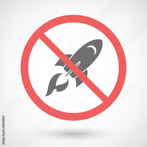 Forbidden signal with a rocket