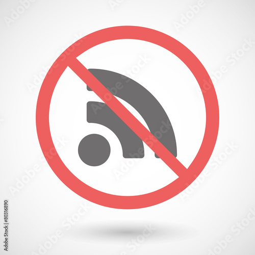 Forbidden signal with a RSS feed sign