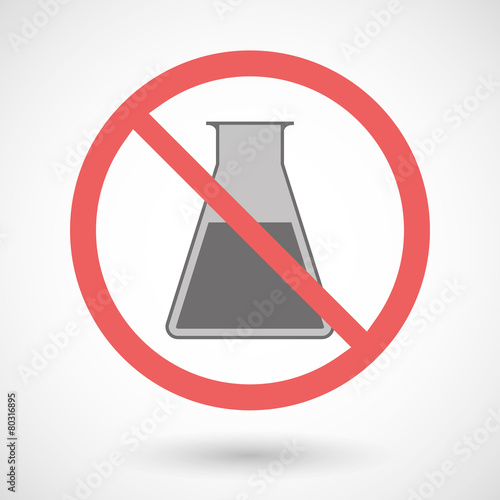 Forbidden signal with a chemical test tube
