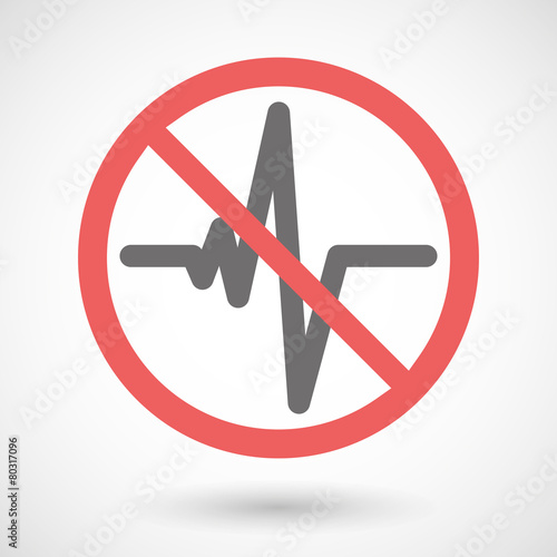 Forbidden signal with a heart beat sign