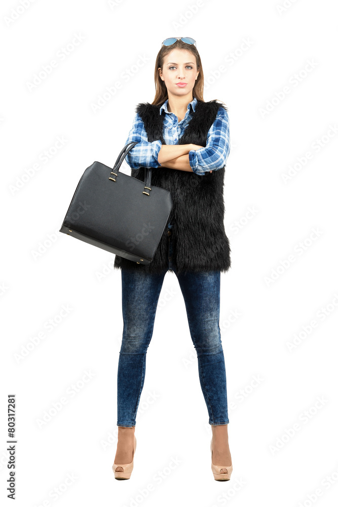 Confident stylish woman with crossed arms Confident stylish woman with crossed arms