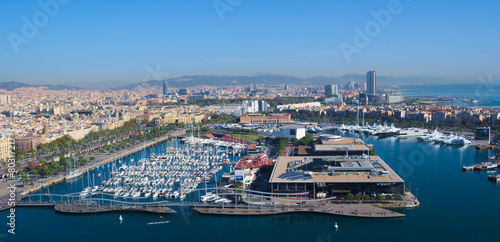 port vell residential harbor in barcelona photo