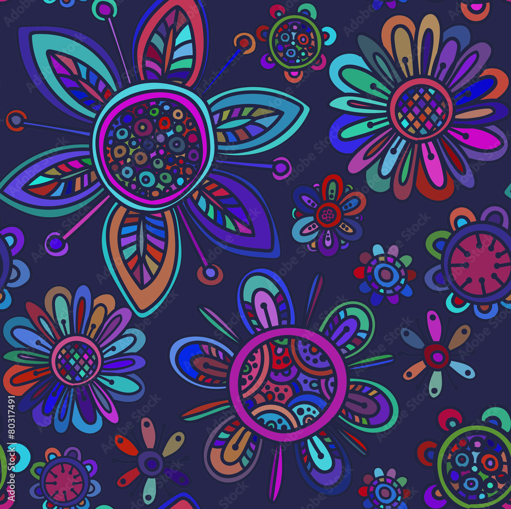 Vector seamless pattern with beautiful flowers Vector seamless pattern with beautiful flowers