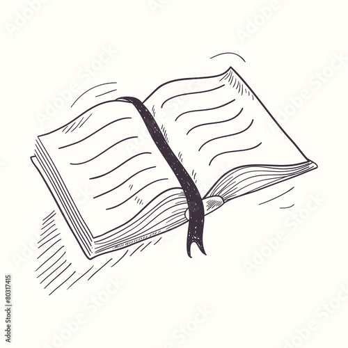 Sketched open book desktop icon