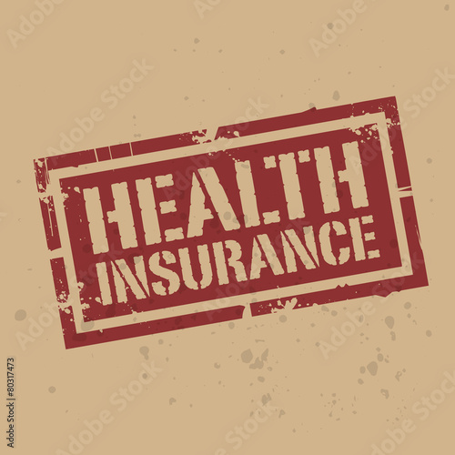 Abstract stamp or label with text Health Insurance, vector