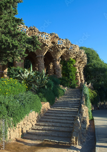 Parc guell in barcelona designed by antonio gaudi #80318004
