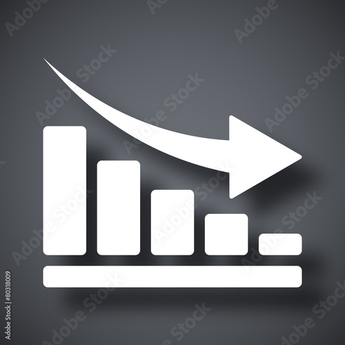 Vector declining graph icon