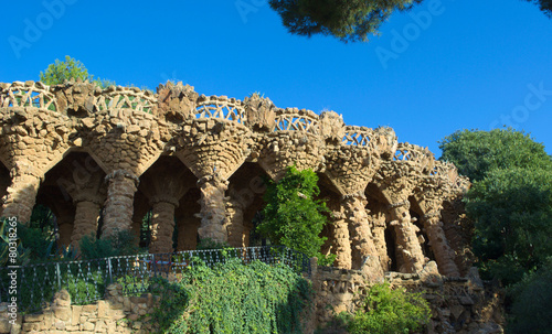 Parc guell in barcelona designed by antonio gaudi #80318265