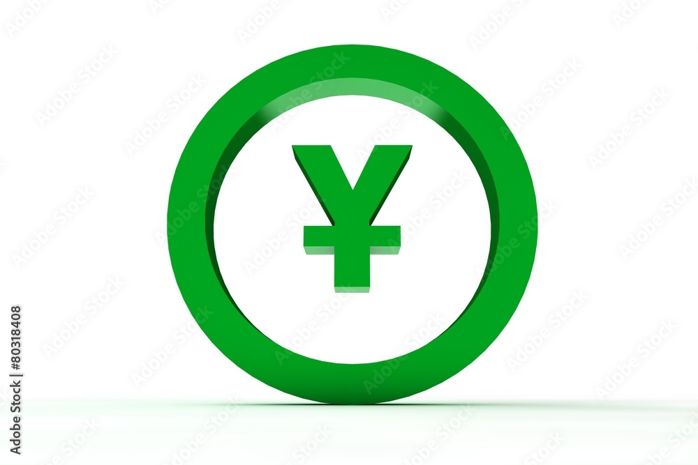 Obraz premium 3d sign yena in green