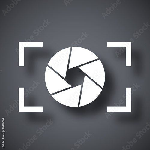 Camera lens icon, stock vector