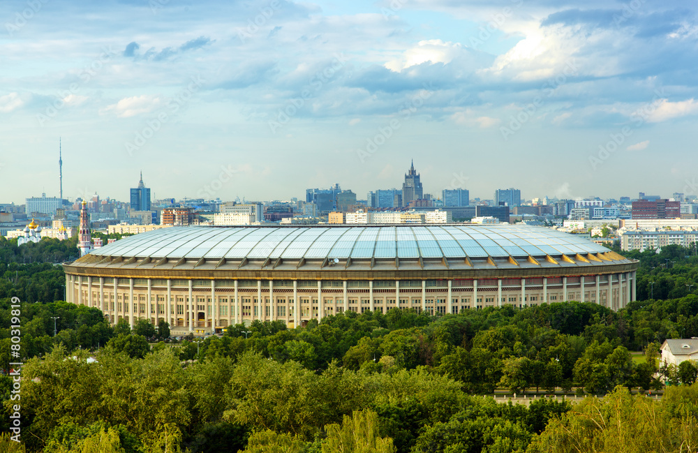big sports arena in Luzhniki, Moscow.