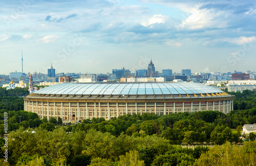 big sports arena in Luzhniki, Moscow.