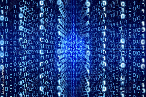 Vászonkép Blue Matrix Abstract  Digital background
