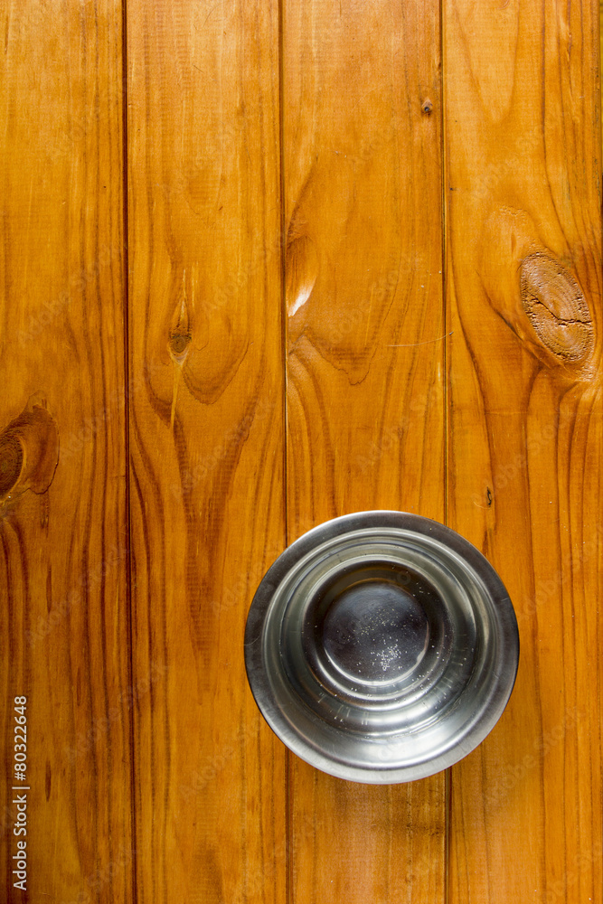 Water in metal bowl for pet Water in metal bowl for pet