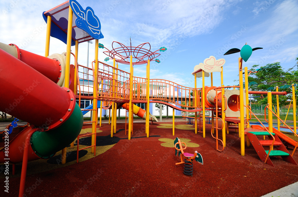 Children Outdoor Playground in Selangor, Malaysia - obrazy, fototapety, plakaty 
