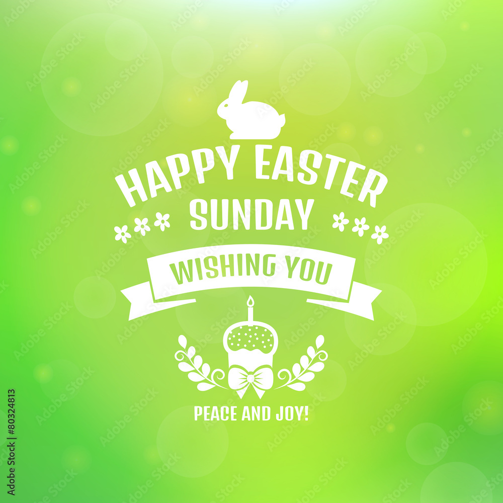 Happy Easter! Vector card with blurred background. Happy Easter! Vector card with blurred background.