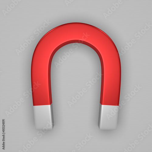 Red horseshoe magnet