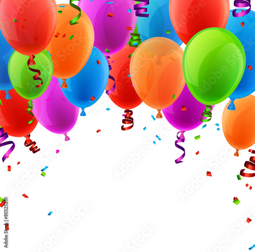 Celebrate colorful background with balloons.